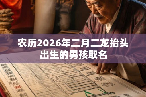 农历2026年二月二龙抬头出生的男孩取名
