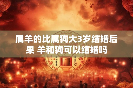 属羊的比属狗大3岁结婚后果 羊和狗可以结婚吗