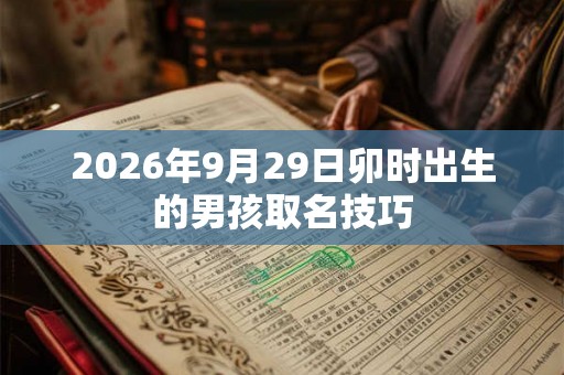 2026年9月29日卯时出生的男孩取名技巧