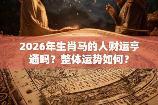 2026年生肖马的人财运亨通吗？整体运势如何？