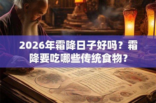 2026年霜降日子好吗？霜降要吃哪些传统食物？
