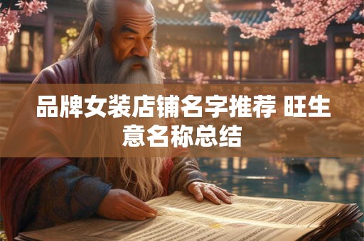 品牌女装店铺名字推荐 旺生意名称总结