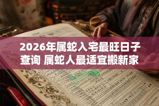 2026年属蛇入宅最旺日子查询 属蛇人最适宜搬新家的黄道吉日 2026年属蛇入宅最旺日子查询 属蛇人最适宜搬新家的黄道吉日