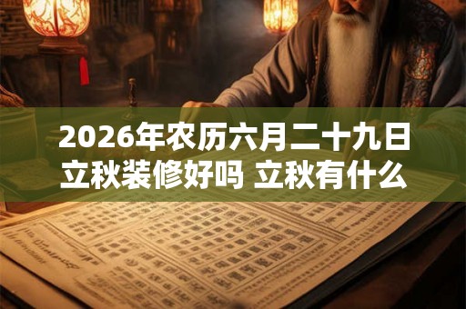 2026年农历六月二十九日立秋装修好吗 立秋有什么含义