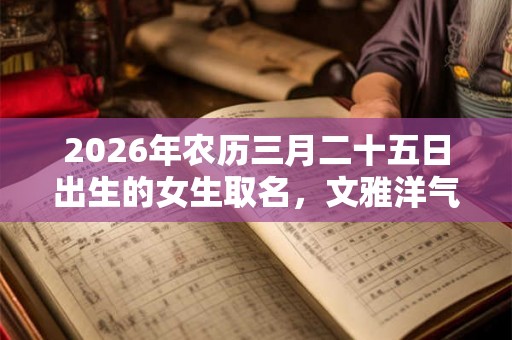 2026年农历三月二十五日出生的女生取名，文雅洋气的名字精选