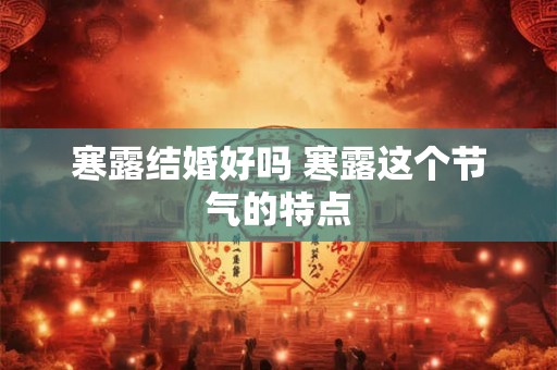 寒露结婚好吗 寒露这个节气的特点
