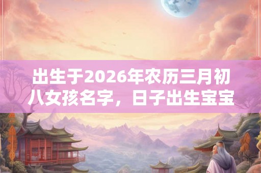 出生于2026年农历三月初八女孩名字，日子出生宝宝命运？
