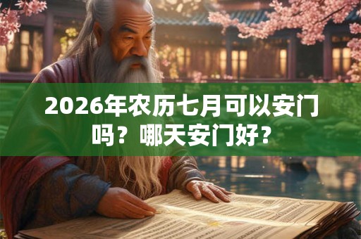 2026年农历七月可以安门吗？哪天安门好？