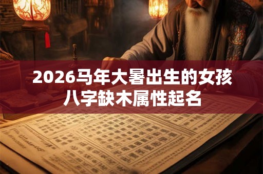 2026马年大暑出生的女孩八字缺木属性起名
