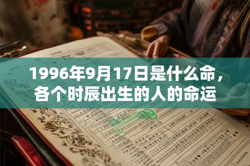 1996年9月17日是什么命,各个时辰出生的人的命运 1996年9月17日是什么命,各个时辰出生的人的命运
