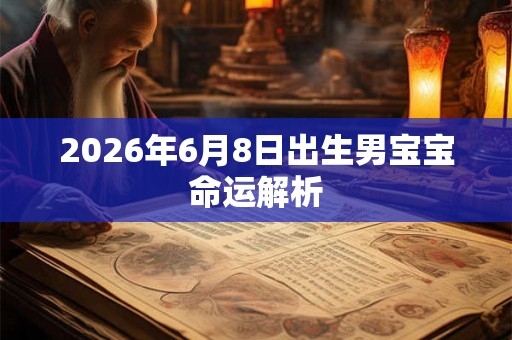 2026年6月8日出生男宝宝命运解析