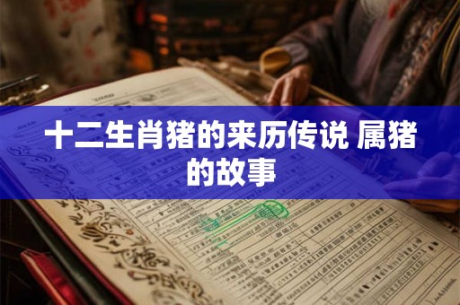 十二生肖猪的来历传说 属猪的故事 十二生肖猪的来历传说 属猪的故事