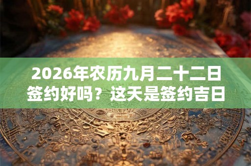 2026年农历九月二十二日签约好吗？这天是签约吉日吗？