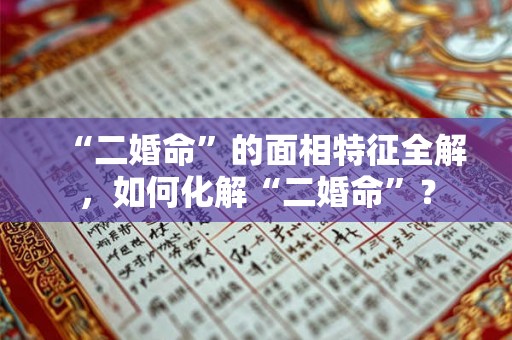 “二婚命”的面相特征全解，如何化解“二婚命”？