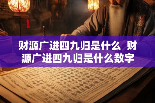 财源广进四九归是什么  财源广进四九归是什么数字