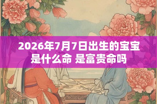 2026年7月7日出生的宝宝是什么命 是富贵命吗