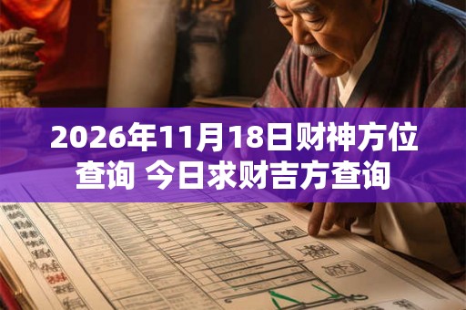 2026年11月18日财神方位查询 今日求财吉方查询