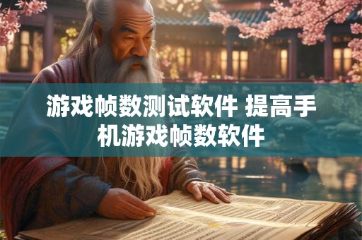 游戏帧数测试软件 提高手机游戏帧数软件 游戏帧数测试软件 提高手机游戏帧数软件
