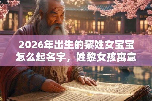 2026年出生的黎姓女宝宝怎么起名字，姓黎女孩寓意好的名字