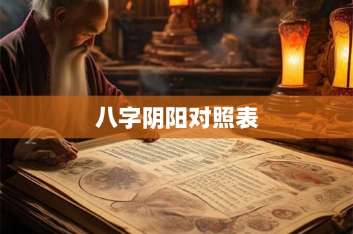 八字阴阳对照表