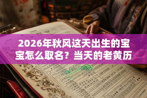 2026年秋风这天出生的宝宝怎么取名？当天的老黄历卦象好吗？