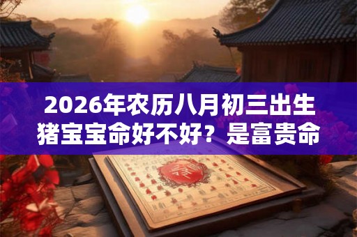 2026年农历八月初三出生猪宝宝命好不好？是富贵命吗？