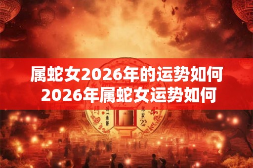 属蛇女2026年的运势如何 2026年属蛇女运势如何