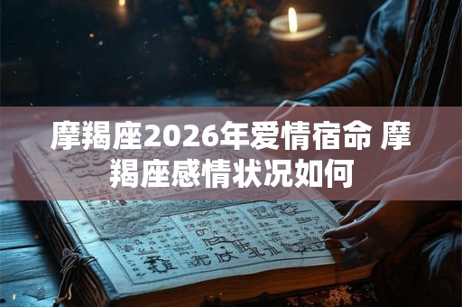 摩羯座2026年爱情宿命 摩羯座感情状况如何