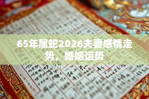 65年属蛇2026夫妻感情走势,婚姻运势 65年属蛇2026夫妻感情走势,婚姻运势