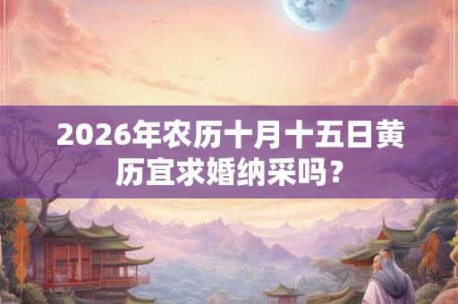 2026年农历十月十五日黄历宜求婚纳采吗？