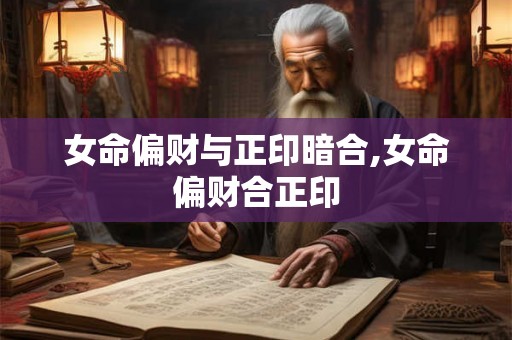 女命偏财与正印暗合,女命偏财合正印