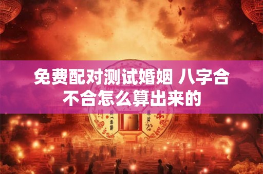 免费配对测试婚姻 八字合不合怎么算出来的
