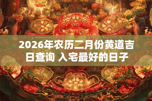 2026年农历二月份黄道吉日查询 入宅最好的日子 2026年农历二月份黄道吉日查询 入宅最好的日子