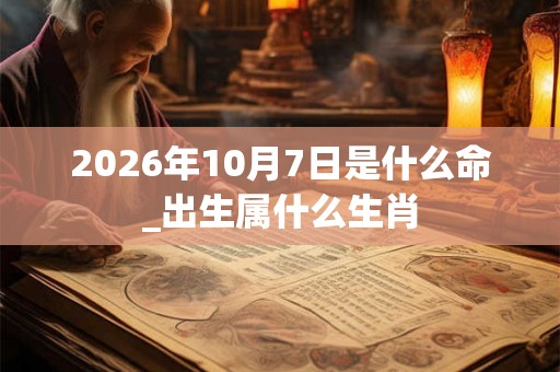 2026年10月7日是什么命_出生属什么生肖