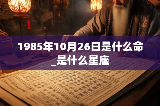 1985年10月26日是什么命_是什么星座