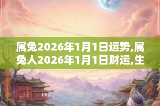 属兔2026年1月1日运势,属兔人2026年1月1日财运,生肖兔2026年1月1日运势