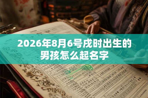 2026年8月6号戌时出生的男孩怎么起名字