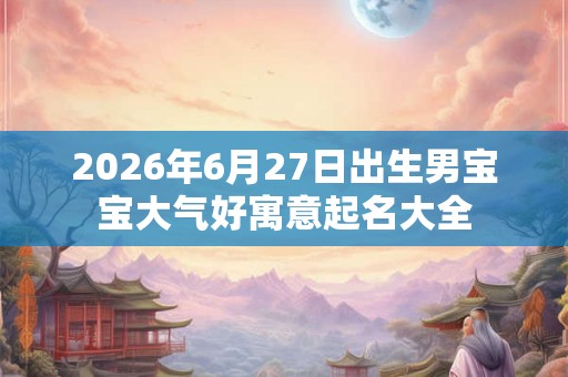 2026年6月27日出生男宝宝大气好寓意起名大全