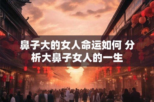 鼻子大的女人命运如何 分析大鼻子女人的一生