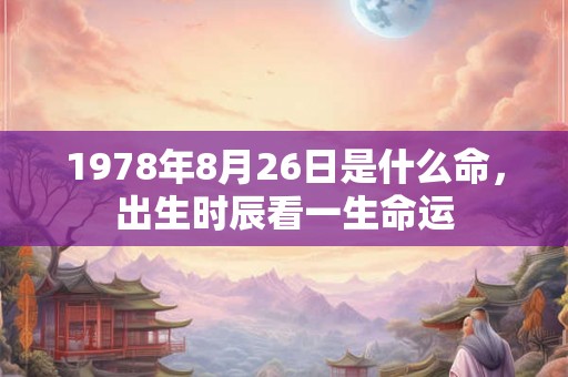 1978年8月26日是什么命,出生时辰看一生命运 1978年8月26日是什么命,出生时辰看一生命运