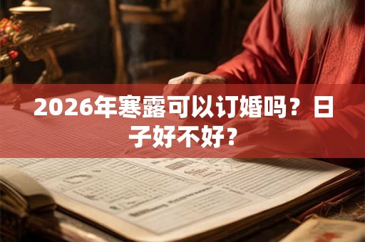 2026年寒露可以订婚吗？日子好不好？