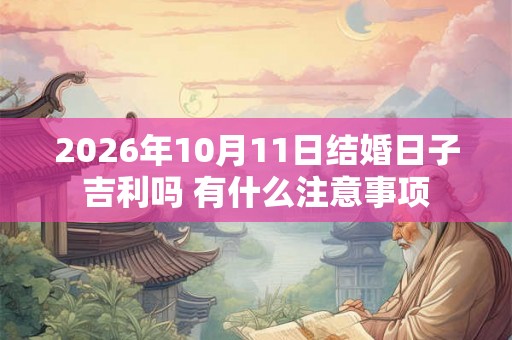 2026年10月11日结婚日子吉利吗 有什么注意事项