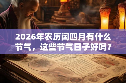 2026年农历闰四月有什么节气，这些节气日子好吗？