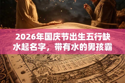 2026年国庆节出生五行缺水起名字，带有水的男孩霸气名字