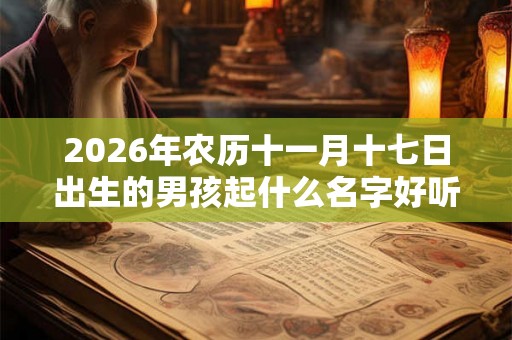2026年农历十一月十七日出生的男孩起什么名字好听又吉利？