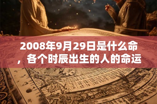 2008年9月29日是什么命，各个时辰出生的人的命运