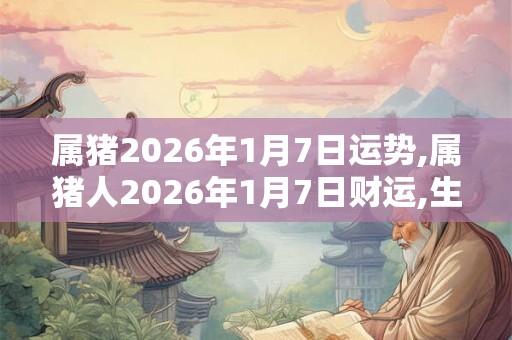 属猪2026年1月7日运势,属猪人2026年1月7日财运,生肖猪2026年1月7日运势