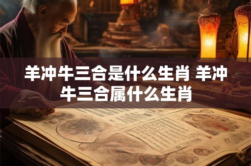 羊冲牛三合是什么生肖 羊冲牛三合属什么生肖 羊冲牛三合是什么生肖 羊冲牛三合属什么生肖