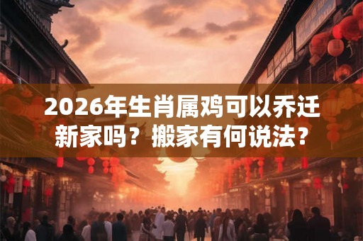 2026年生肖属鸡可以乔迁新家吗?搬家有何说法? 2026年生肖属鸡可以乔迁新家吗?搬家有何说法?
