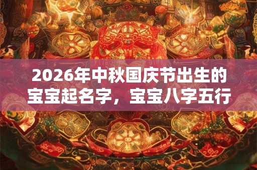 2026年中秋国庆节出生的宝宝起名字，宝宝八字五行取名